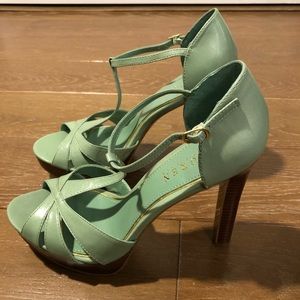 Lauren Ralph Lauren Mint Green Leather Heels